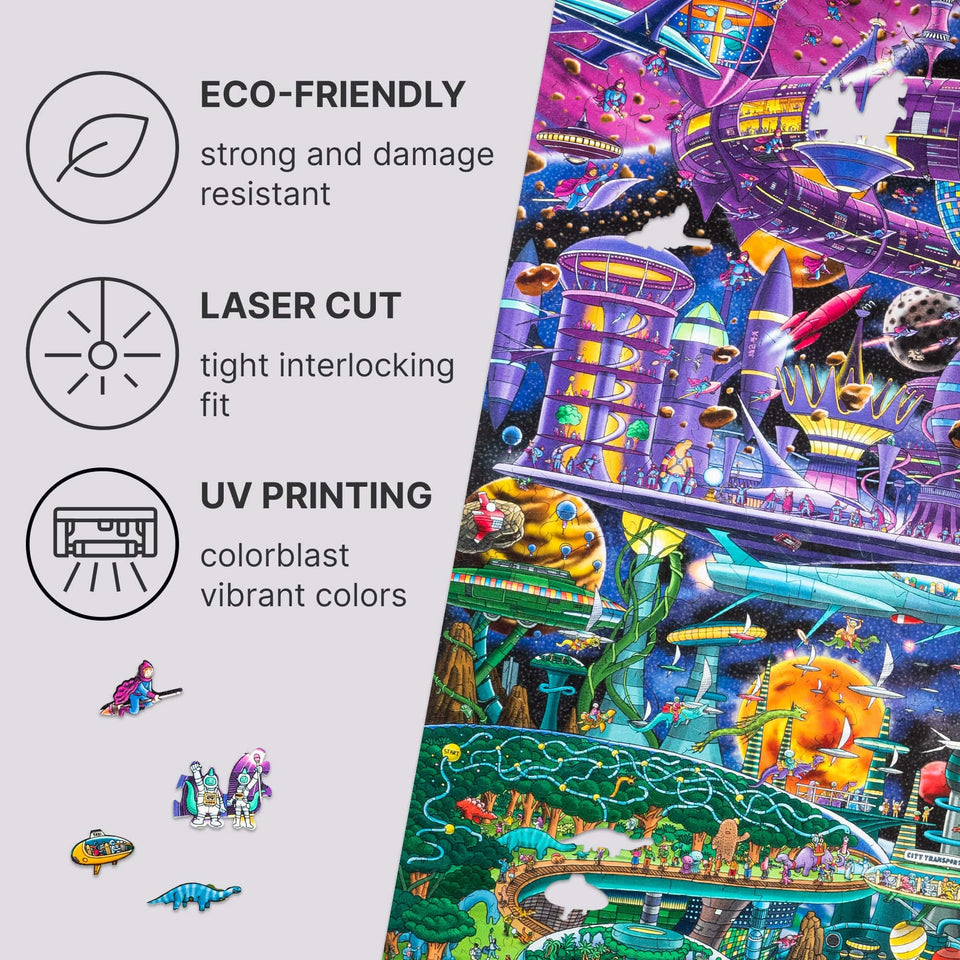 Quezzle Space Adventures — assembled puzzle displaying space adventure scene