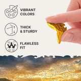 Rice Fields wooden travel puzzle — finished puzzle assembled on table