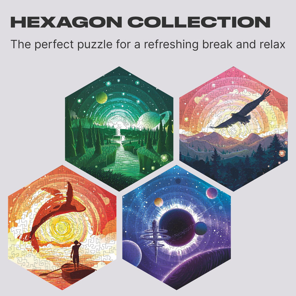 Space Station wooden brain teaser puzzle — finished puzzle assembled on table