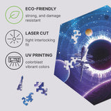 Space Station wooden brain teaser puzzle — reverse side hidden design