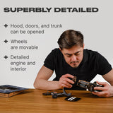 Stallion GT Black Puzzle wooden car puzzle — finished puzzle assembled on table