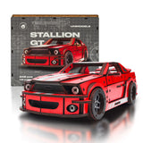 Stallion GT Red Puzzle wooden car puzzle — front view with vivid artwork
