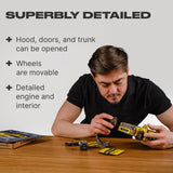 Stallion GT Yellow Puzzle wooden car puzzle — finished puzzle assembled on table