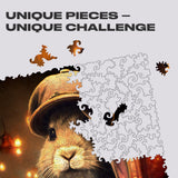 Thomas Rabbit wooden puzzle — finished puzzle assembled on table