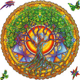 Mandala Tree of Life mandala wooden puzzle — front view with vivid artwork