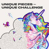 Inspiring Unicorn wooden animal puzzle — close-up of HDF wooden puzzle pieces
