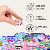 Inspiring Unicorn wooden animal puzzle — finished puzzle assembled on table