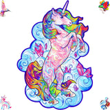 Inspiring Unicorn wooden animal puzzle — front view with vivid artwork