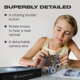Camera Unimar wooden puzzle — finished puzzle assembled on table