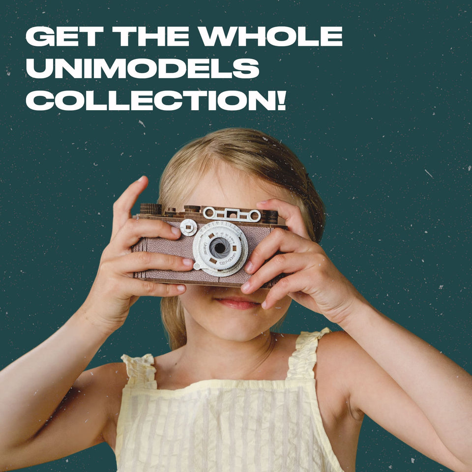 Camera Unimar wooden puzzle — size dimensions and comparison