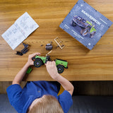 Maverick Green Puzzle wooden puzzle — in use with hands assembling