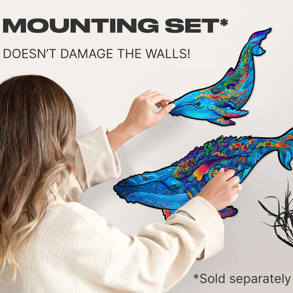 Milky Whales 2 in 1 wooden puzzle — designer gift box and packaging