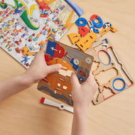 Airoport City wooden art puzzle — close-up of HDF wooden puzzle pieces