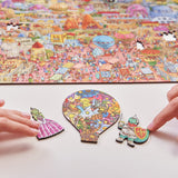 Quezzle Amazing Cappadocia Quezzle wooden quest puzzle — close-up of HDF wooden puzzle pieces
