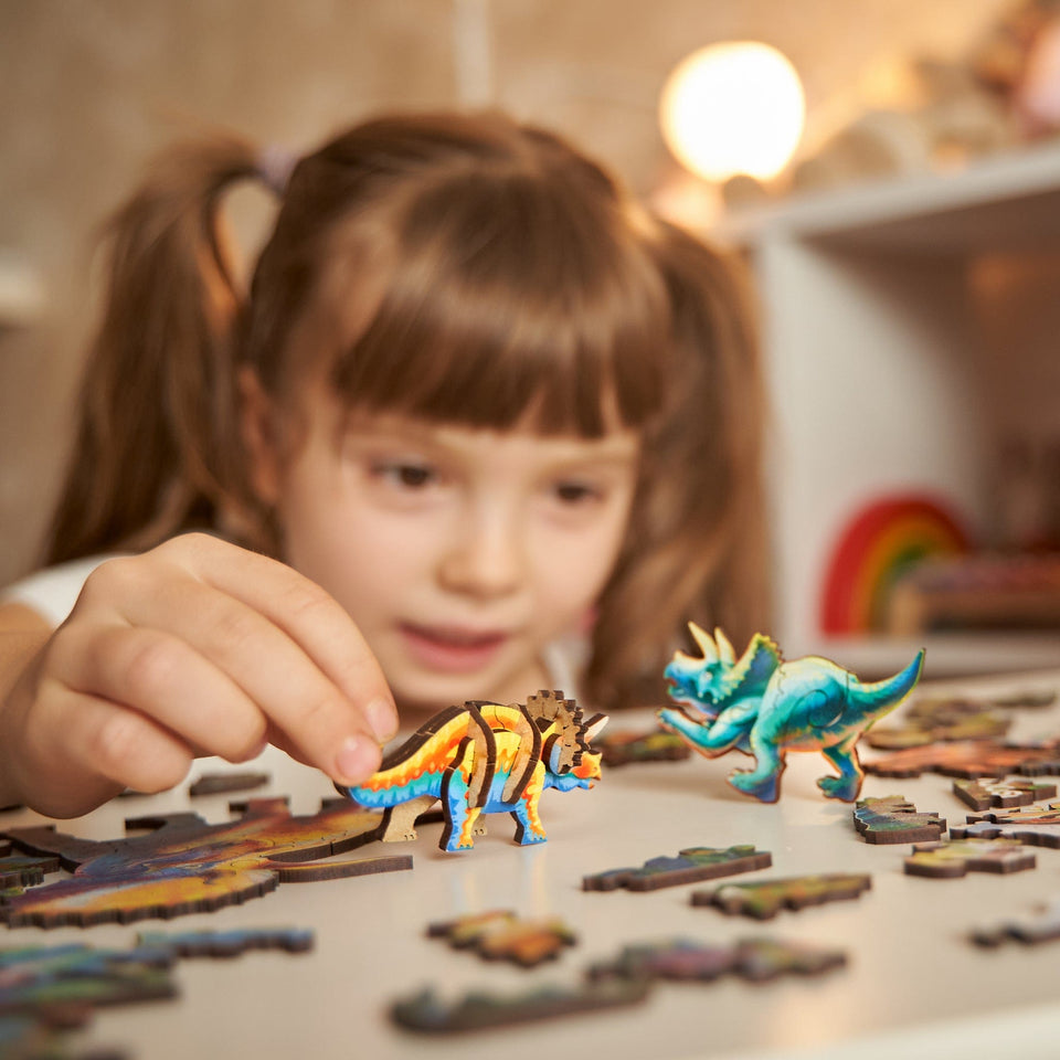 Triceratops wooden dinosaur puzzle for kids — view 17