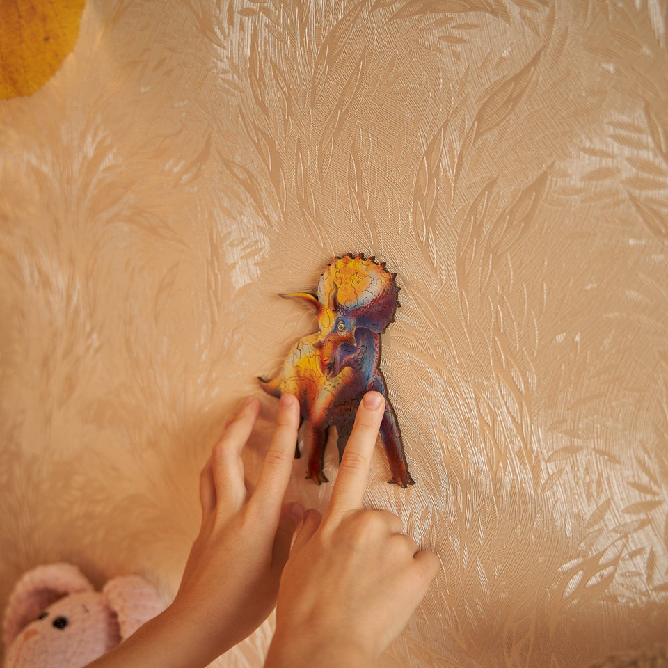 Triceratops wooden dinosaur puzzle for kids — view 19