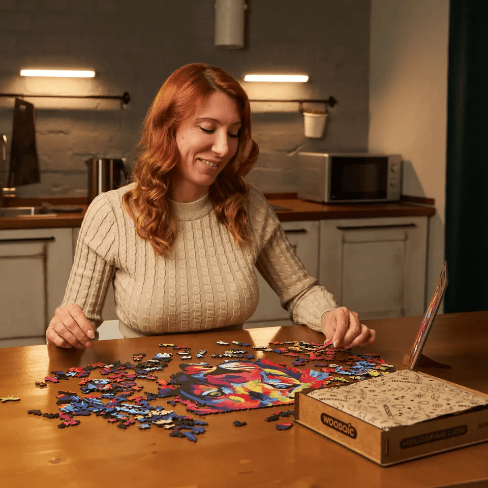 Hologram Lion wooden animal puzzle — view 13