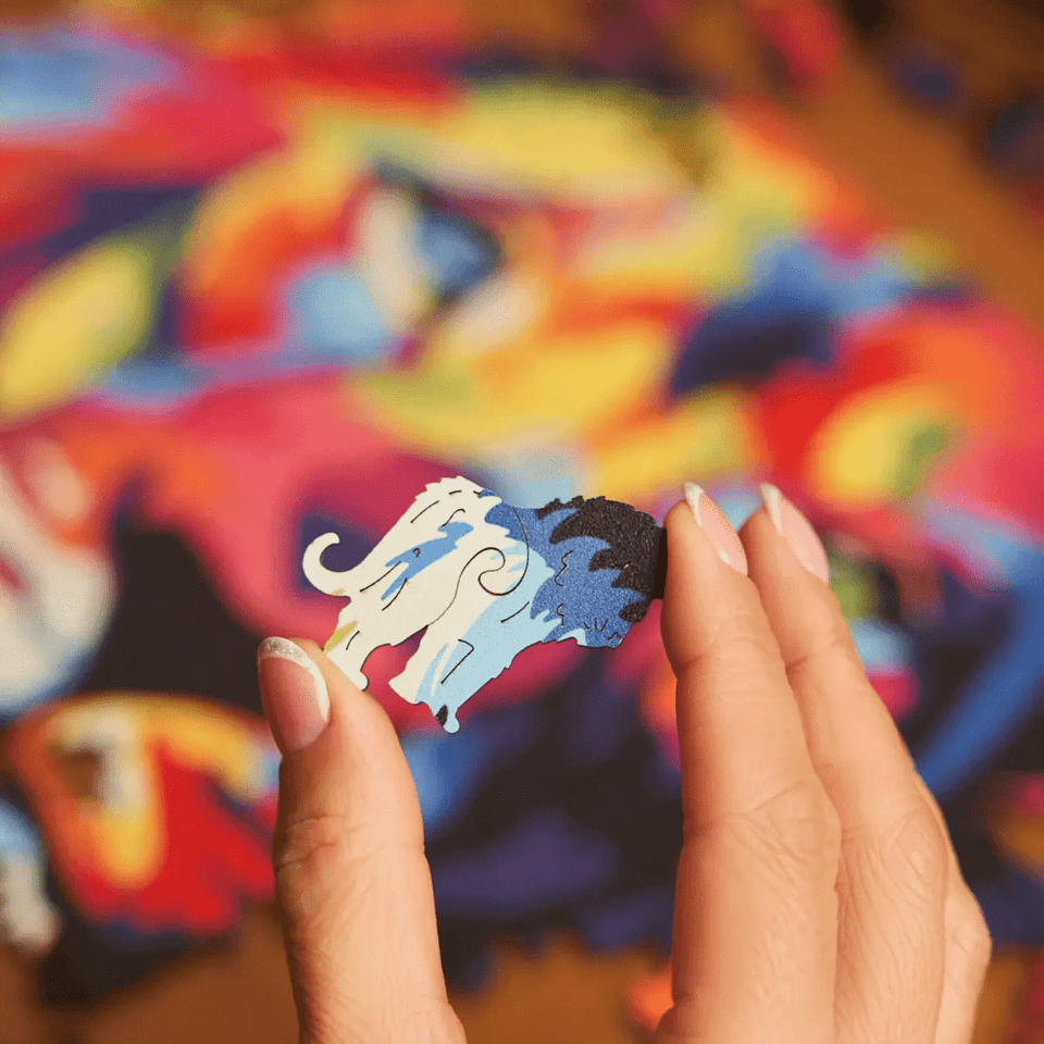 Hologram Lion wooden animal puzzle — view 17