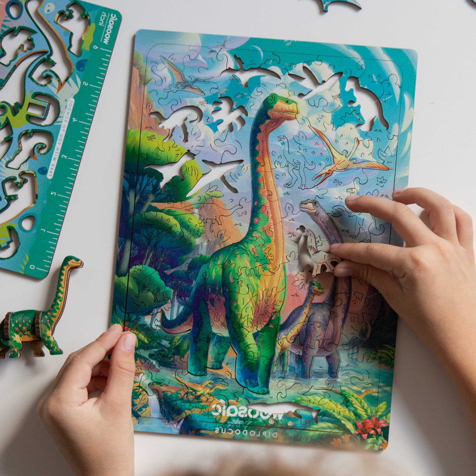 Diplodocus wooden dinosaur puzzle for kids — view 15