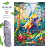 Triceratops wooden dinosaur puzzle for kids — designer gift box and packaging