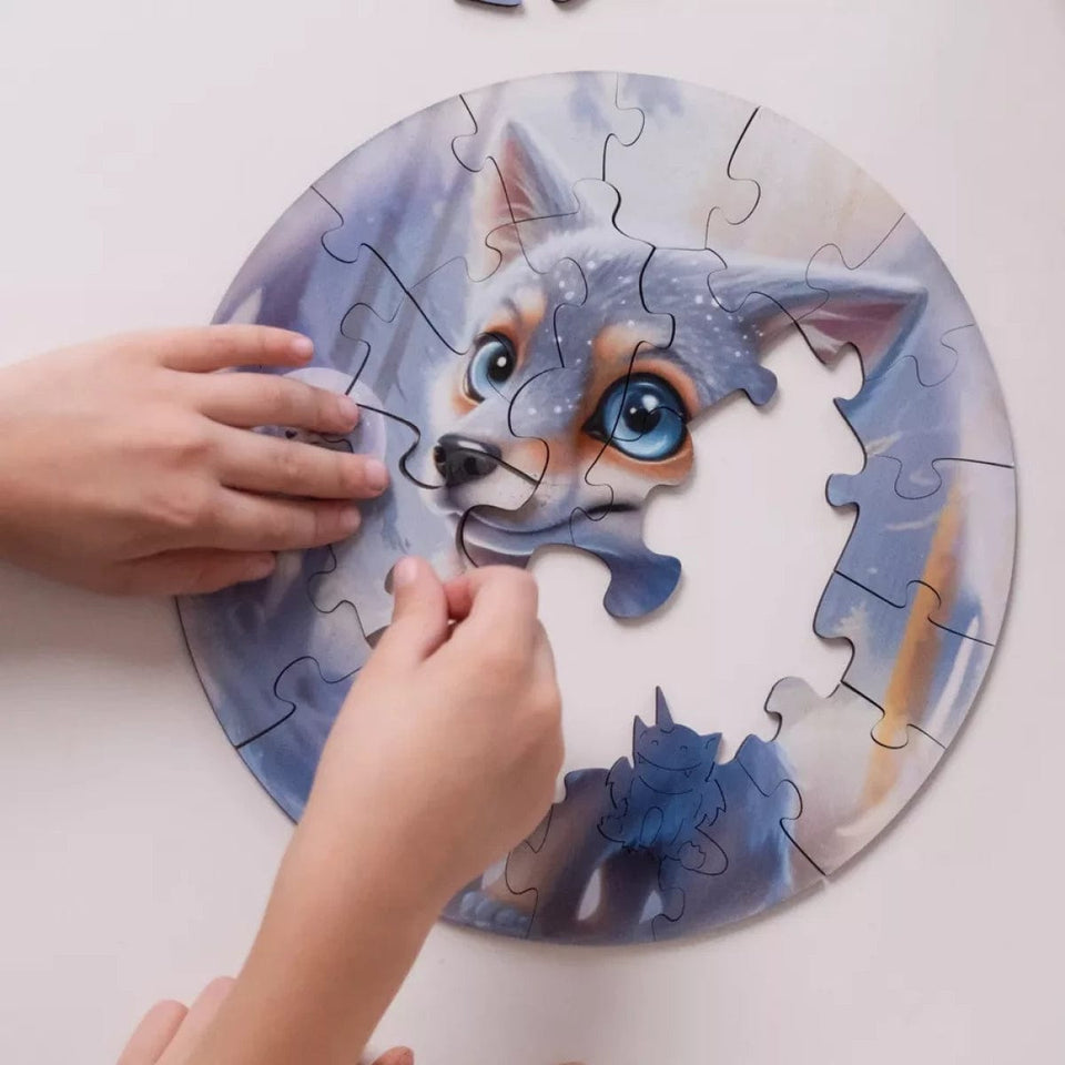 Wolf Bubblezz Bubblezz wooden puzzle — size dimensions and comparison
