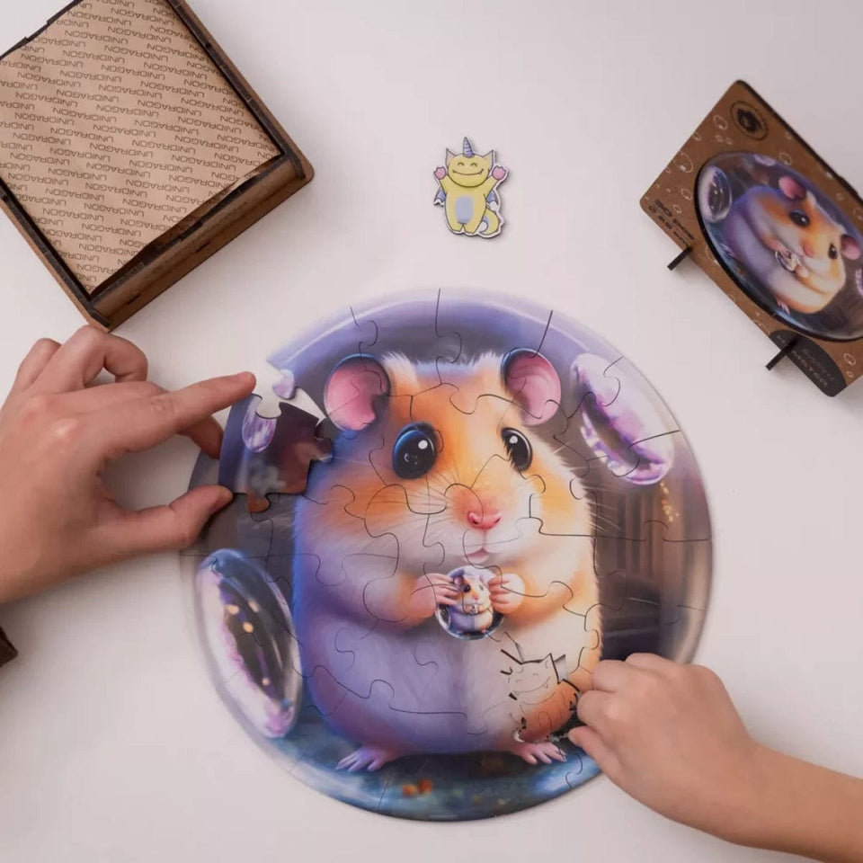 Hamster Bubblezz Bubblezz wooden puzzle — size dimensions and comparison