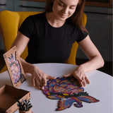 Fairy Bird wooden animal puzzle — size dimensions and comparison