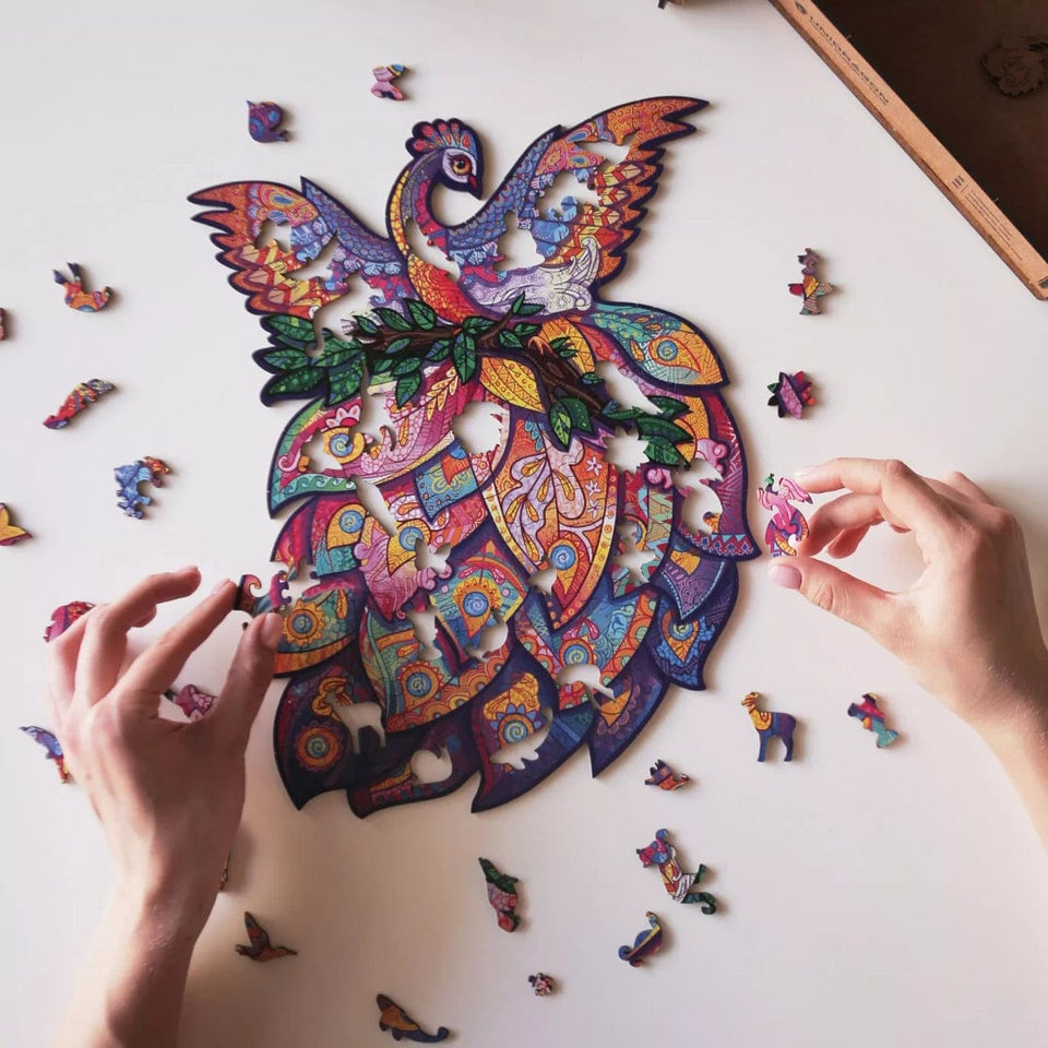 Fairy Bird wooden animal puzzle — reverse side or hidden design