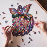 Fairy Bird wooden animal puzzle — reverse side or hidden design