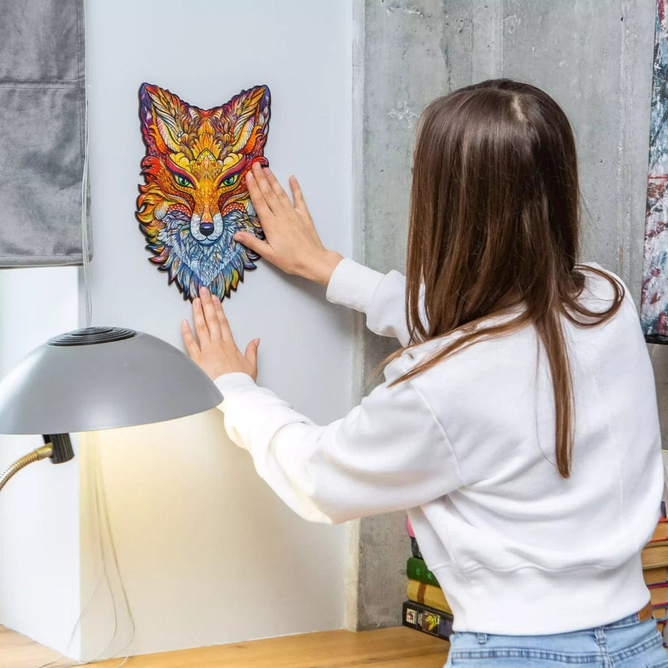 Fiery Fox wooden jigsaw puzzle with whimsy animal-shaped pieces — image 9