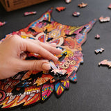 Gentle Lynx wooden animal puzzle — reverse side or hidden design