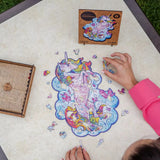 Inspiring Unicorn wooden animal puzzle — reverse side or hidden design