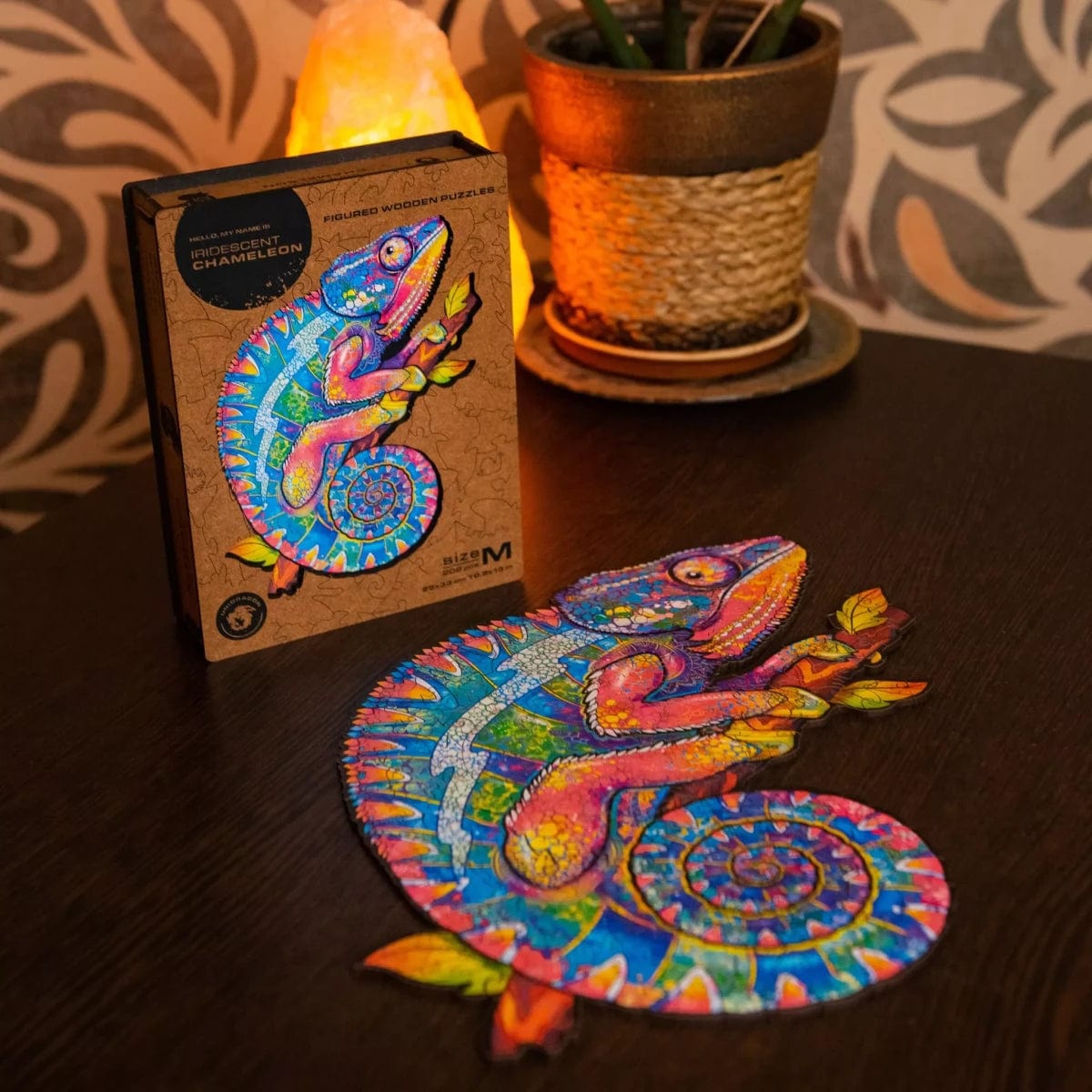 Iridescent Chameleon Wooden Puzzle for Adults | Unidragon