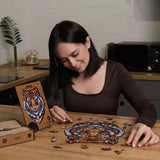 Lovely Tiger wooden puzzle — size dimensions and comparison