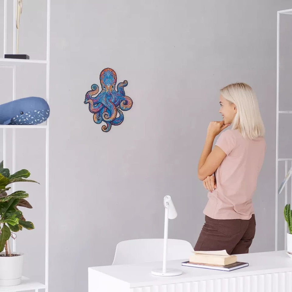 Magnetic Octopus wooden jigsaw puzzle with deep-sea artwork — image 9