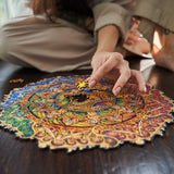 Mandala Inexhaustible Abundance mandala wooden puzzle — reverse side hidden design