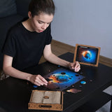Planet Earth wooden map puzzle — size dimensions and comparison
