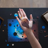 Planet Earth wooden map puzzle — reverse side hidden design