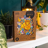 Prosperous Bull wooden jigsaw puzzle with animal-shaped pieces — image 9