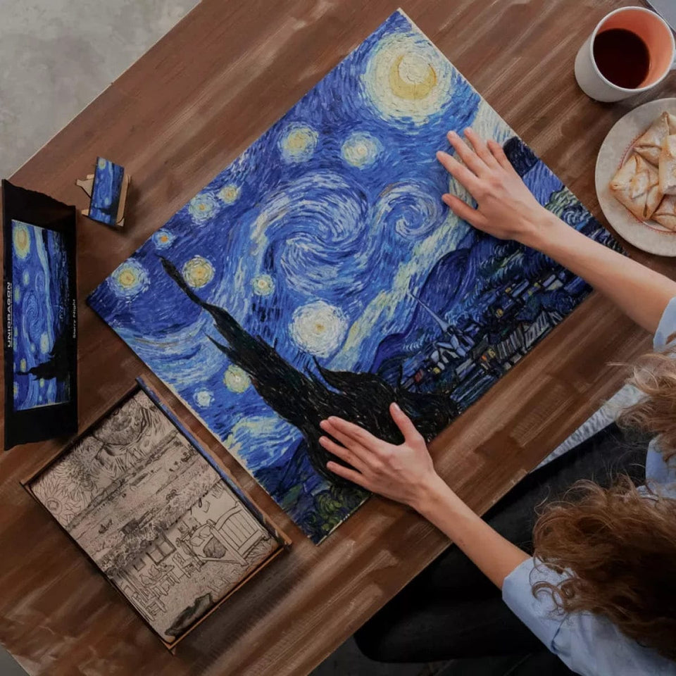 Starry Night wooden art puzzle — size dimensions and comparison