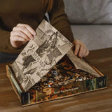 Tower of Babel wooden art puzzle — premium HDF laser-cut puzzle close-up