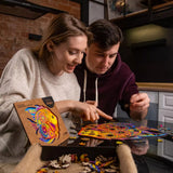Shining fish wooden puzzle — size dimensions and comparison