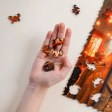 Thomas Rabbit wooden puzzle — in use with hands assembling