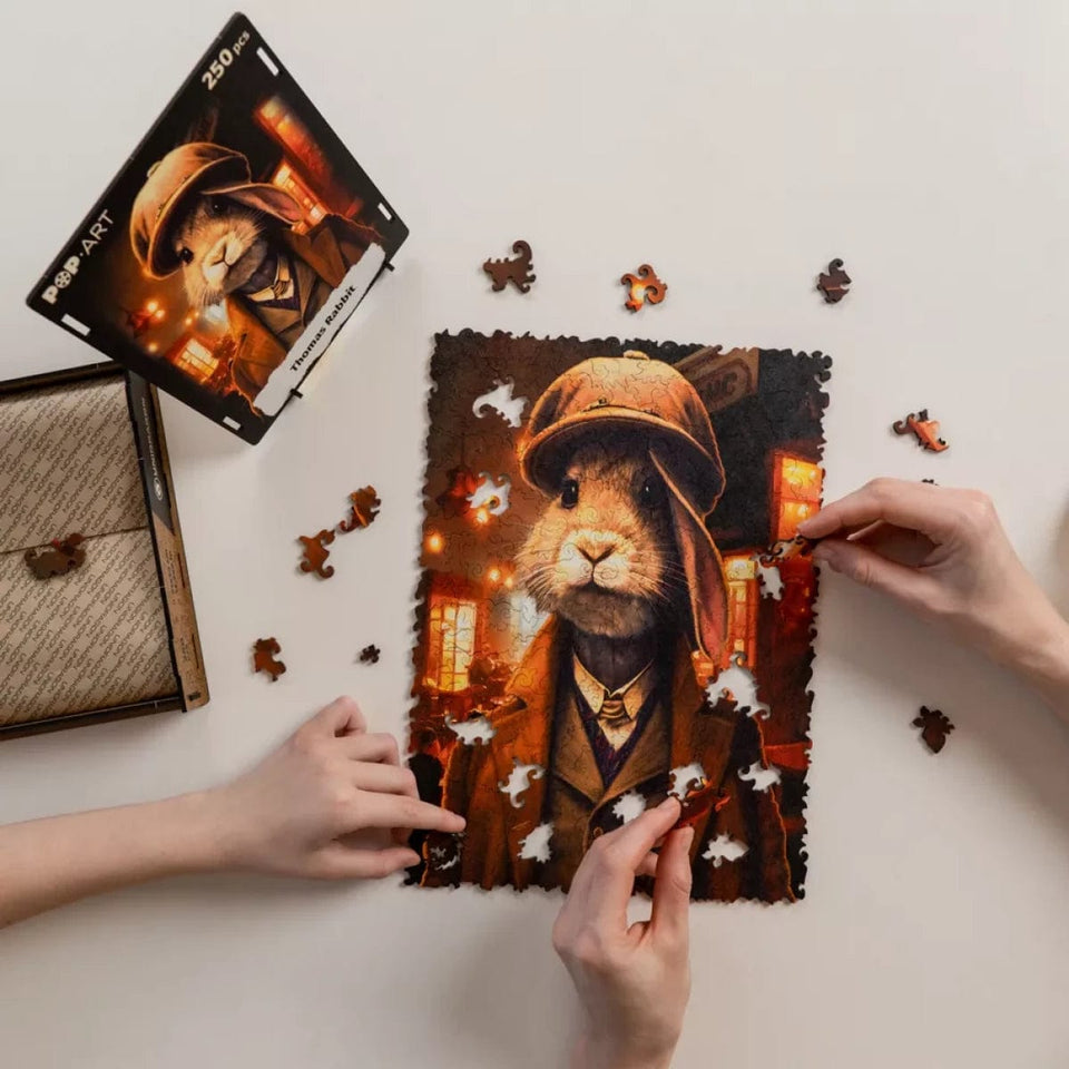 Thomas Rabbit wooden puzzle — size dimensions and comparison