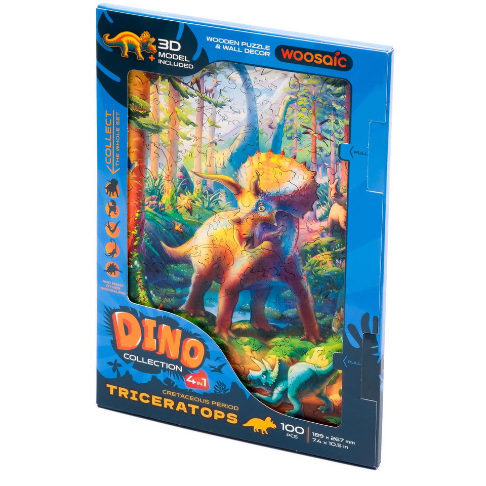 Triceratops wooden dinosaur puzzle for kids — view 20