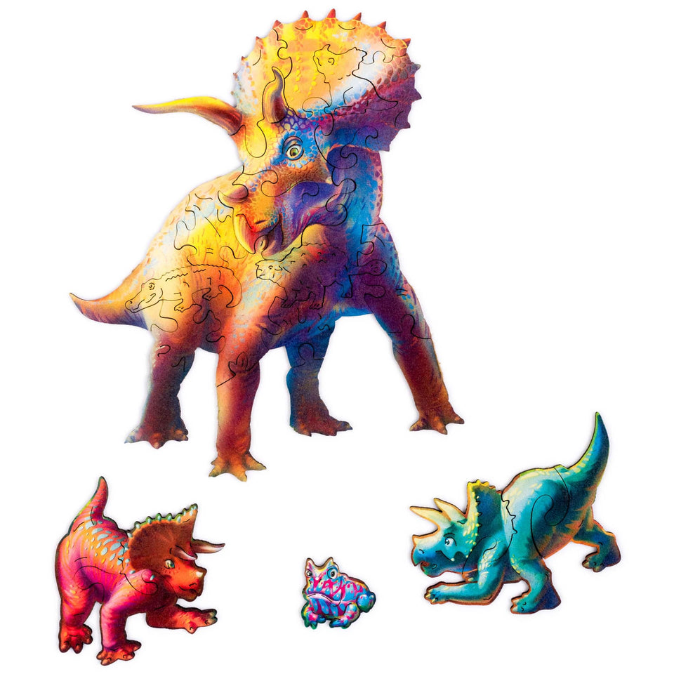 Triceratops wooden dinosaur puzzle for kids — view 13