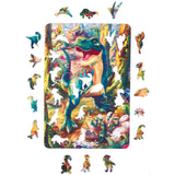 Tyrannosaurus Rex wooden dinosaur puzzle for kids — finished puzzle assembled on table