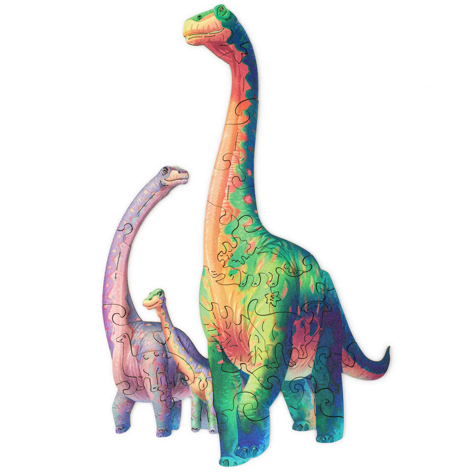 Diplodocus wooden dinosaur puzzle for kids — premium HDF birch alternative laser-cut
