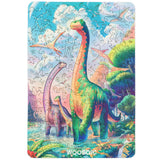 Diplodocus wooden dinosaur puzzle for kids — front view with vivid artwork