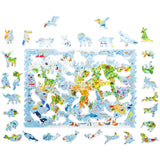World Map wooden map puzzle — finished puzzle assembled on table